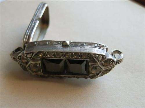 Amazing antique sterling silver Tosca lady's watch & watch case with stones - weight 24.8 g