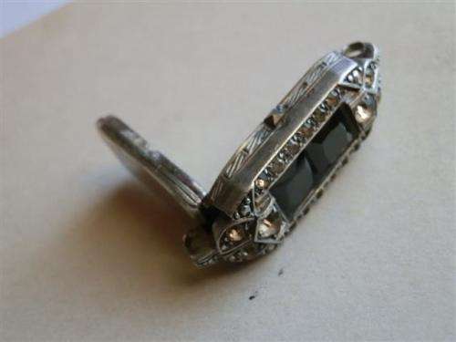 Amazing antique sterling silver Tosca lady's watch & watch case with stones - weight 24.8 g