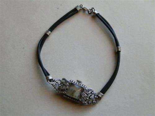 Amazing antique sterling silver Tosca lady's watch & watch case with stones - weight 24.8 g