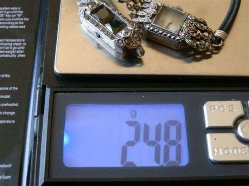 Amazing antique sterling silver Tosca lady's watch & watch case with stones - weight 24.8 g