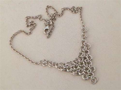 Smashing vintage solid sterling silver Italian necklace - weight 16.9 g.