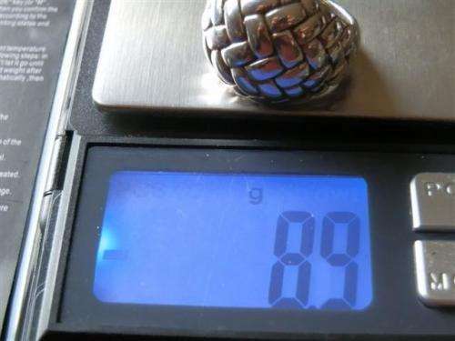 Exquisite solid sterling silver dome ring - weight 8.9 g.