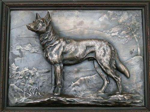 Magnificent 19th Century silver plated German HB pewter plaque, circa 1890's