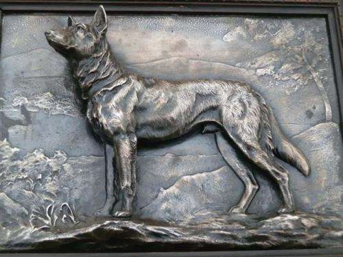 Magnificent 19th Century silver plated German HB pewter plaque, circa 1890's