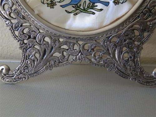Marvelous Antique Silver Framed `For the one I love` Plaque