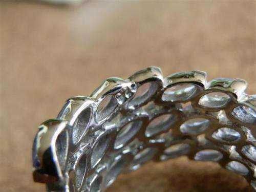 Exquisite 14 ct white gold over solid sterling silver natural Tanzanite ring