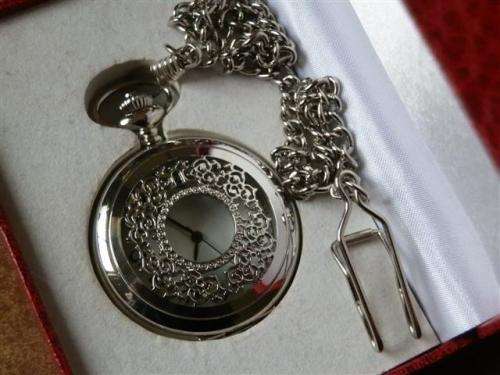 Pocket watch with fob chain in original box