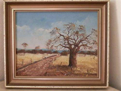 Vintage framed landscape painting