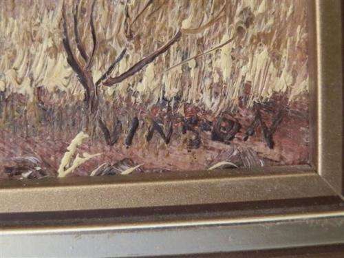 Vintage framed landscape painting