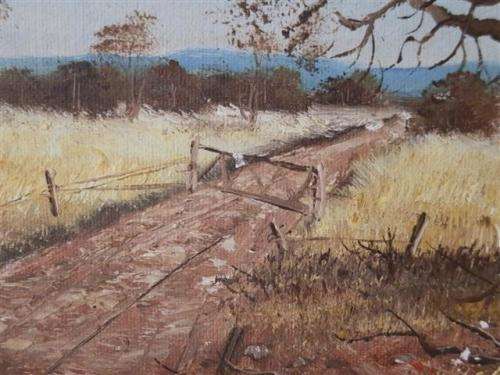 Vintage framed landscape painting