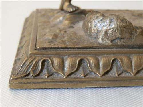 Antique brass gnomes paper weight