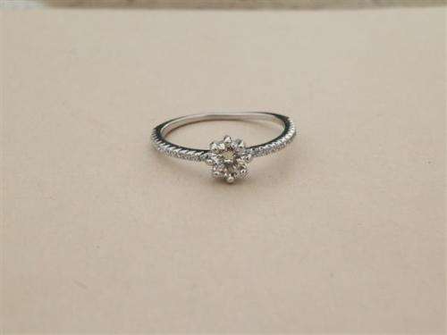 Sparkling solid sterling silver .32 ct natural diamond ring