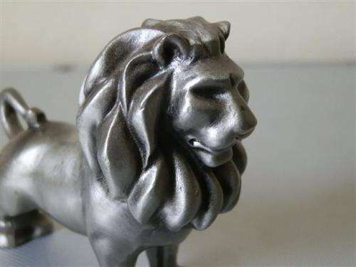 Heavy solid silver metal lion figurine - 380 g.