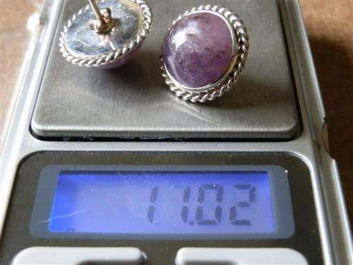 Elegant Vintage Solid Sterling Silver Amethyst Earrings - weight 11.02 g.