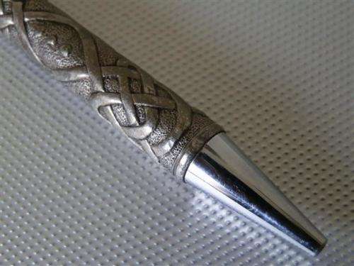 Heavy vintage decorated silver ballpont pen - weight 56.30 g.