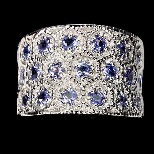Magnificent Solid 925 Silver Tanzanite Ring, 14k White Gold Plate Ensure no Tarnish or Colour Change
