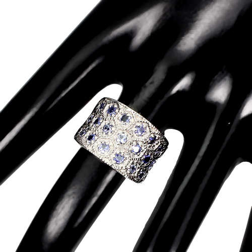 Magnificent Solid 925 Silver Tanzanite Ring, 14k White Gold Plate Ensure no Tarnish or Colour Change