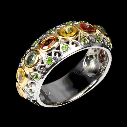 Fascinating Solid Sterling Silver Natural Sapphire Ring