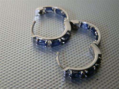 Fabulous Solid Sterling Silver Natural Blue Sapphire Earrings