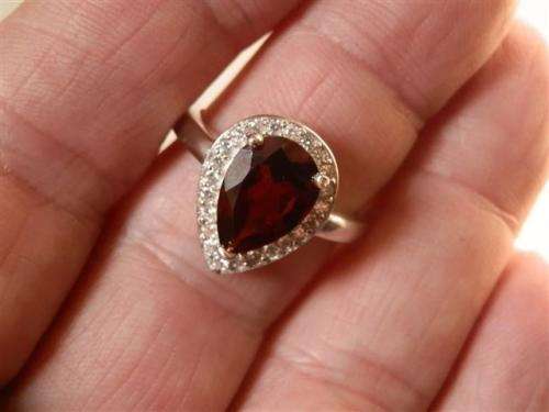 Magnificent Solid Sterling Silver Natural Mozambique Garnet Ring
