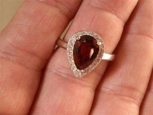 Magnificent Solid Sterling Silver Natural Mozambique Garnet Ring
