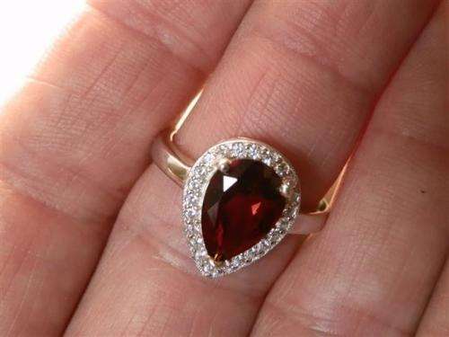 Magnificent Solid Sterling Silver Natural Mozambique Garnet Ring