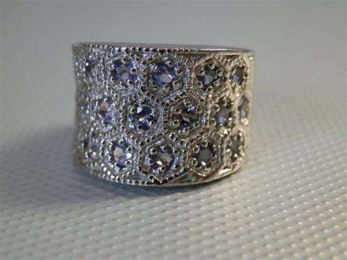 Magnificent Solid 925 Silver Tanzanite Ring, 14k White Gold Plate Ensure no Tarnish or Colour Change