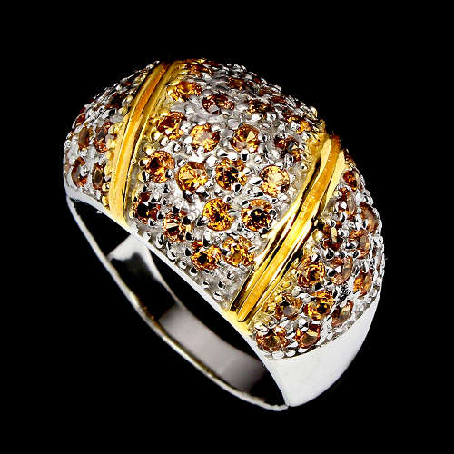 Marvelous Solid Sterling Silver Natural Sapphire Ring - weight 8.91 g.