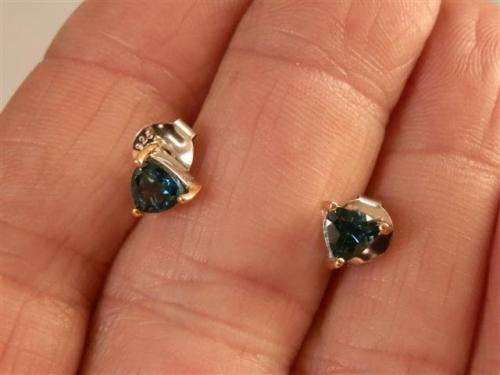 Marvelous Solid Sterling Silver Natural Deep London Blue Topaz Earrings