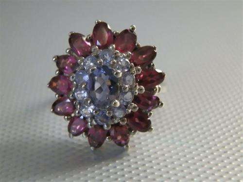 Stunning Solid 925 Silver Garnet Ring 14k White Gold Plate Ensure no Tarnish or Colour Change