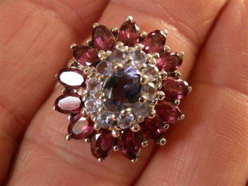Stunning Solid 925 Silver Garnet Ring 14k White Gold Plate Ensure no Tarnish or Colour Change