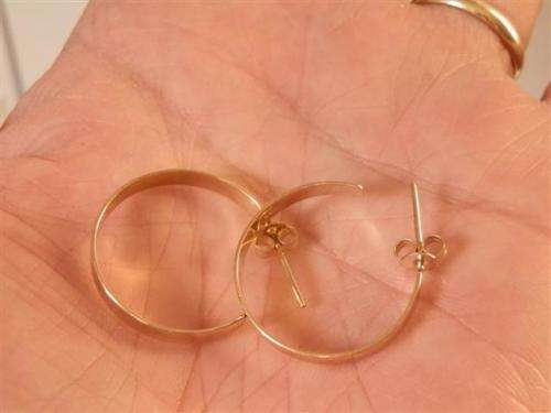 Elegant Solid 9 ct Gold Earrings - weight 2.85 g.