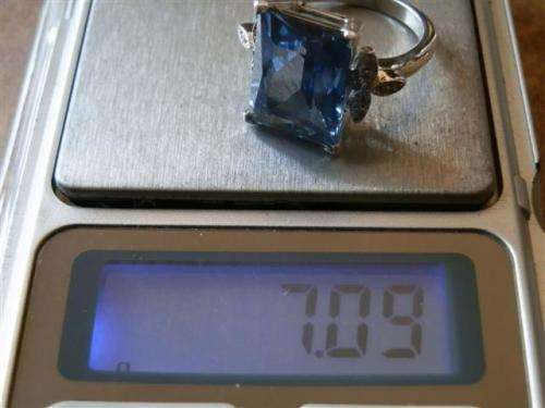 Spectacular Solid Sterling Silver Natural 5.08 ct Sky Blue Topaz Ring - weight 7.09 g