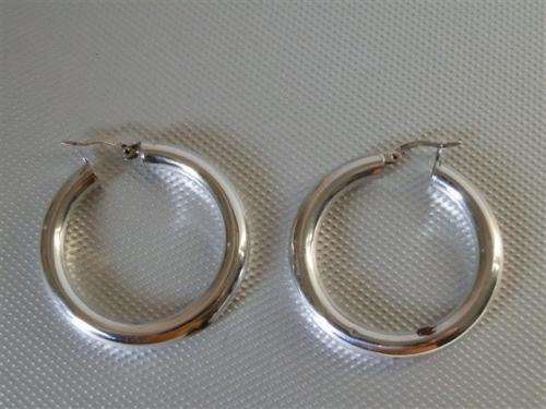 Stunning Solid Silver Tube Hoop Earrings - weight 9.50 g