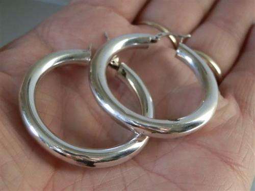 Stunning Solid Silver Tube Hoop Earrings - weight 9.50 g