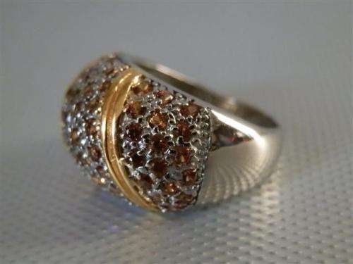 Marvelous Solid Sterling Silver Natural Sapphire Ring - weight 8.91 g.