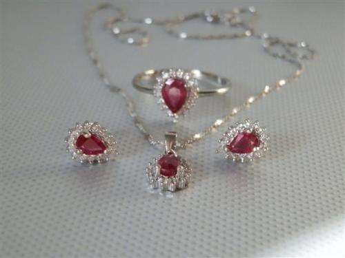 Stunning Solid 925 Silver Ruby Jewellery, 14k White Gold Plate Ensure no Tarnish or Colour change