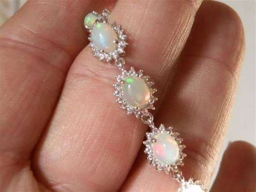 Astonishing Solid 925 Silver Opal Bracelet, 14k White Gold Plate Ensure no Tarnish or Colour Change.