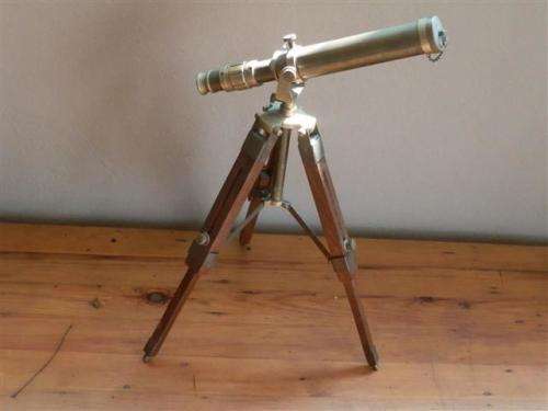 Old Brass Telescope on Wood and Brass Tripot Sales Sample - in perfect working condition