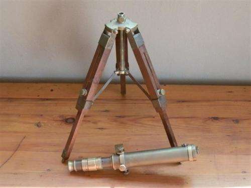 Old Brass Telescope on Wood and Brass Tripot Sales Sample - in perfect working condition
