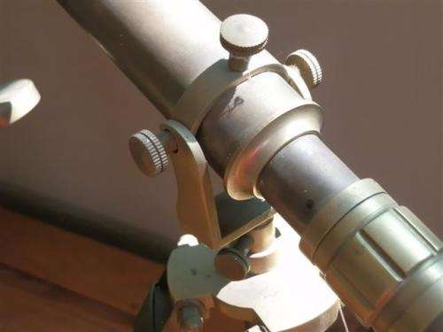Old Brass Telescope on Wood and Brass Tripot Sales Sample - in perfect working condition