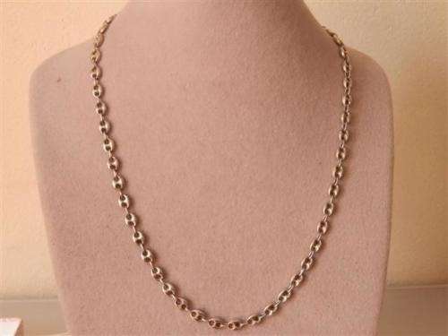 Sturdy Solid Sterling Silver Gucci Link Necklace - weight 14.5 g.