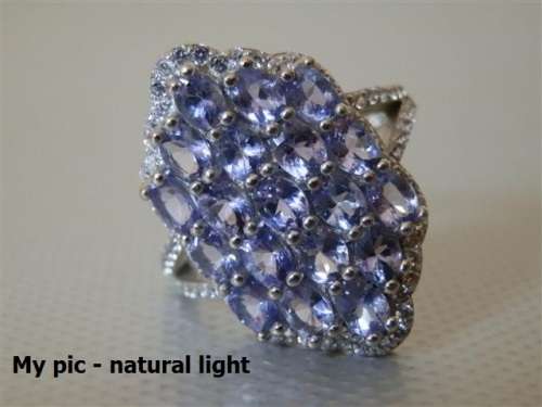 Natural 4.56 ct Tanzanite Ring in Solid Sterling 14 ct White Gold, no Tarnish