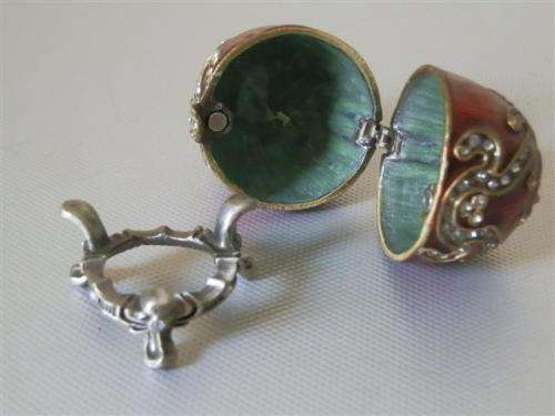 Stunning Enamel Metal Egg Trinket Box