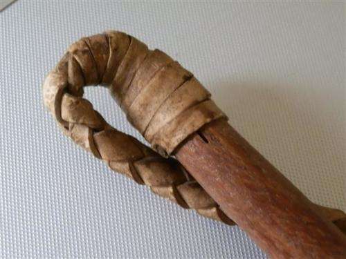 Antique Real Leather and Wood Whip