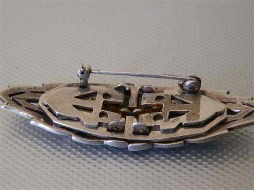 Fabulous Large Vintage Art Deco Solid Sterling Silver Brooch/Collar Clips - weight 17.2 g