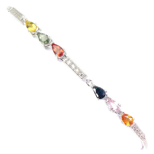 Fabulous Solid Sterling Silver Earth Mined Songea Sapphire Bracelet - weight 6.55 g