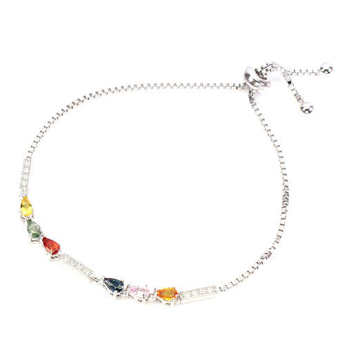 Fabulous Solid Sterling Silver Earth Mined Songea Sapphire Bracelet - weight 6.55 g