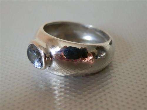 Magical Solid Sterling Silver Ring with a Blue Stone - weight 6.4 g
