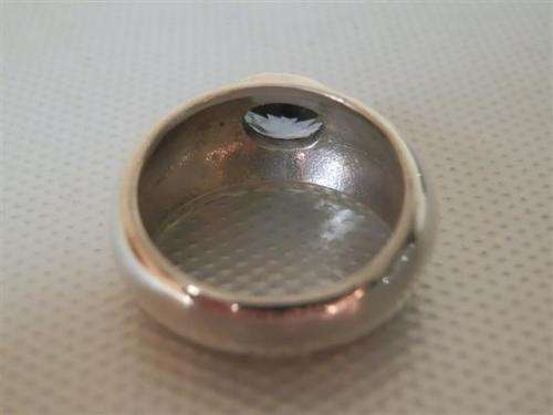 Magical Solid Sterling Silver Ring with a Blue Stone - weight 6.4 g